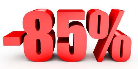 Discount 85 percent off. 3D illustration on white background.