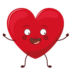 Heart shape cartoon icon. Love passion romantic and health theme. Isolated design. Vector illustration