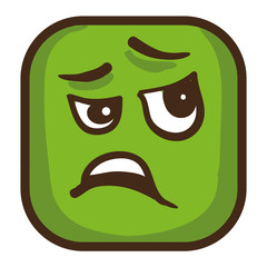 Colorful emoticon, square emoji flat.