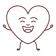 Heart shape cartoon icon. Love passion romantic and health theme. Isolated design. Vector illustration