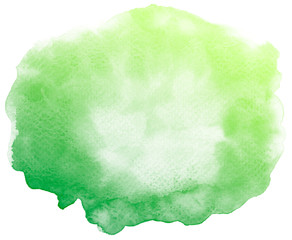 Abstract green watercolor on white background.This is watercolor splash.It is drawn by hand.