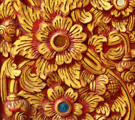 Traditional Thai style pattern decorative, stucco gold paint in