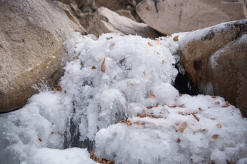  The winter valley freezing up