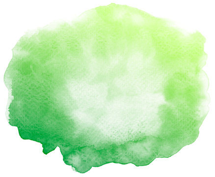 Abstract green watercolor on white background.This is watercolor splash.It is drawn by hand. © Kanokpol