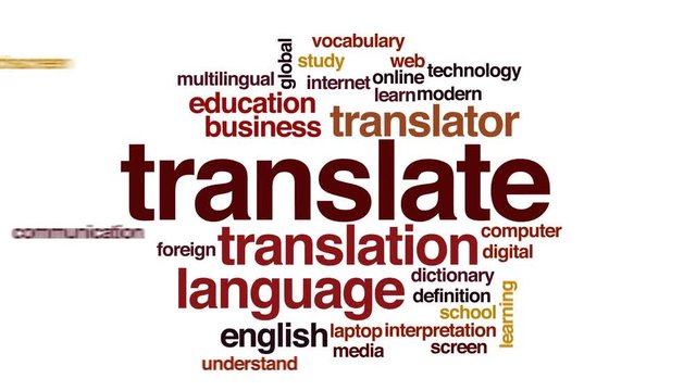 Translate animated word cloud.