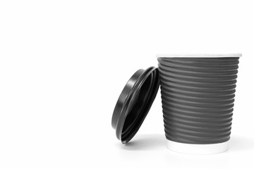 Paper cup on white background