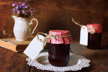 retro rustic homemade jam jar