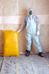 Master stacked cellulose insulation in the floor