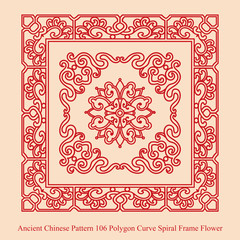Ancient Chinese Pattern_106 Polygon Curve Spiral Frame Flower