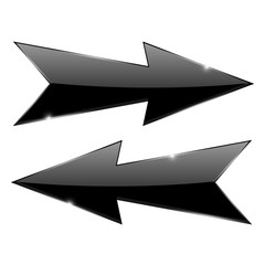 Arrows. Black shiny web icons. Right and left