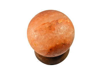 The himalayan salt lamp isolated on white background