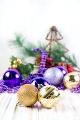 New Year's Christmas tree decorations and scenery
