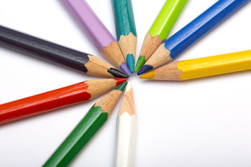 Naklejka premium Colorful pencil set.