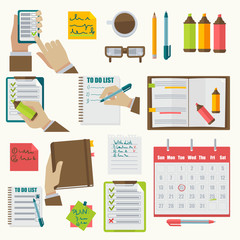 Vector notebooks agenda business notes collection.