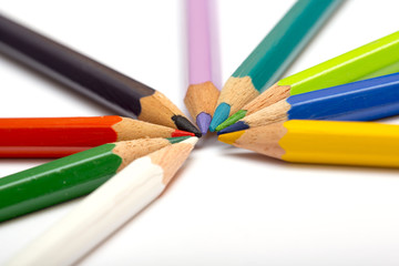 Naklejka premium Colorful pencil set.