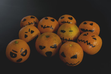 Funny Halloween pumpkin tangerines team