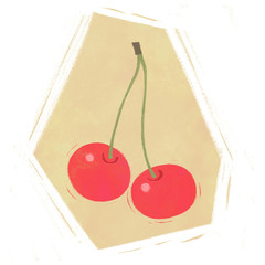 Fresh cherries with background patch
