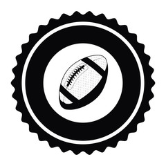 ball of american football icon. Sport hobby competition and game theme. Isolated black and white design. Vector illustration