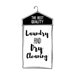 Dry cleaning label. Vector illustration.