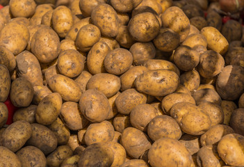 Natural-looking vegetables in a supermarket - potato.