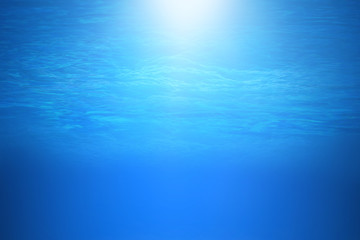 Deep blue sea or ocean underwater background.