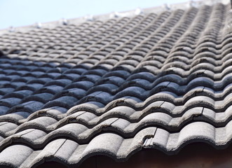 crack tile roof on the house