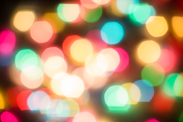 Multicolored defocused bokeh blurry lights
