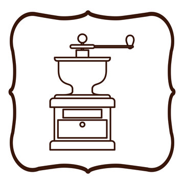 Coffee greinder icon. Coffee time drink breakfast and beverage theme. Isolated design. Vector illustration