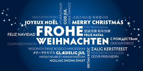 Frohe Weihnachten Und Ein Gutes Neues Jahr In Verschiedenen Sprachen