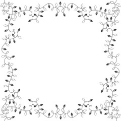 Square vector frame of garlands. Festive background.
