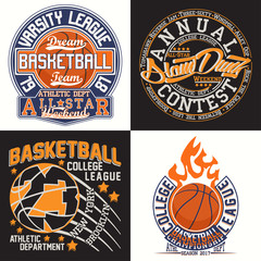 set of tee shirt print designs