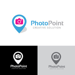 Photo point,Photography logo,vector logo template

