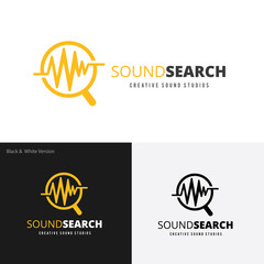 Sound Search logo template.