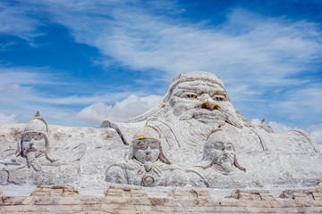 Genghis Khan statue at Chaqia salt lake, China