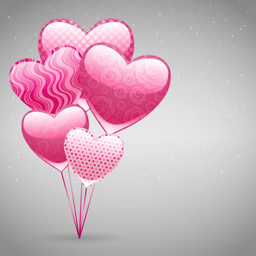 Love abstract background with pink hearts for Valentine's Day.