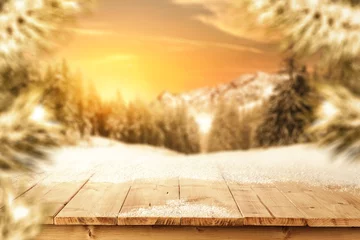 Foto op Plexiglas winter desk and snow  © magdal3na