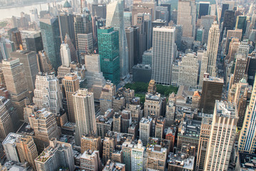 Fototapeta na wymiar Aerial night view of Manhattan from rooftop