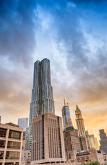 Fototapeta na wymiar Downtown Manhattan magic hour skyline