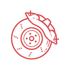 vector disc brake automobile part icon symbol