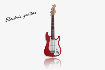 Fototapeta premium Realistic electric guitar isolated on white.