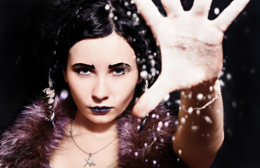 Beautiful girl in image of the Snow Queen.