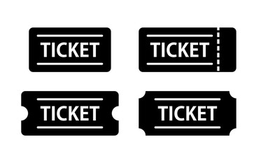 Ticket icon set vector