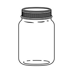 Mason jar icon. Retro vintage and decoration  theme. Isolated design. Vector illustration