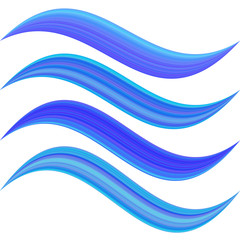 Blue abstract water symbol element design set