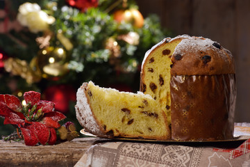 Panettone Natale con fetta