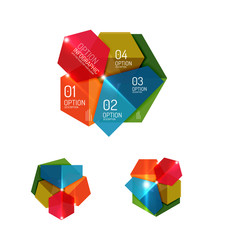 Set of abstract geometric paper graphic layouts