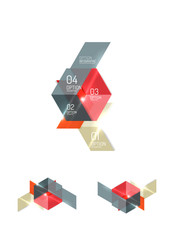 Set of abstract geometric paper graphic layouts