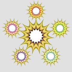 Colorful star fractal infographic template design