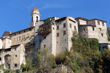Fototapeta premium Mountain old village Luseram, Provence Alpes Cote d'Azur, France