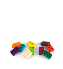 Photo children's colored plasticine. Materials for creativity